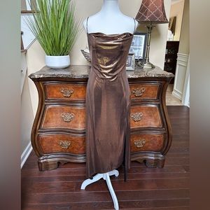 Metallic Colored Midi Slip Dress
